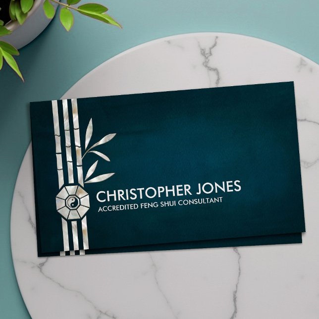 Cartão De Visita Feng Shui Bagua / Pakua e Lucky Bamboo (Criador carregado)