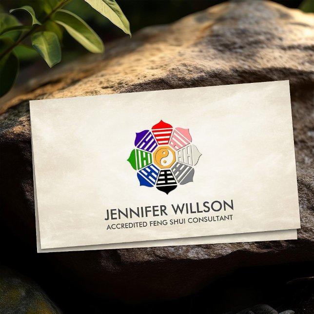 Cartão De Visita Feng Shui Bagua Pakua Lotus (Criador carregado)