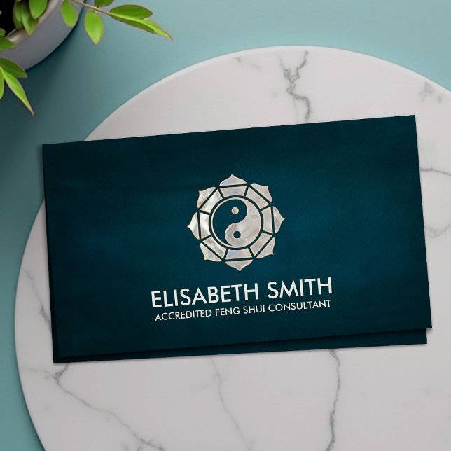 Cartão De Visita Feng Shui Bagua / Pakua Lotus mandala (Criador carregado)