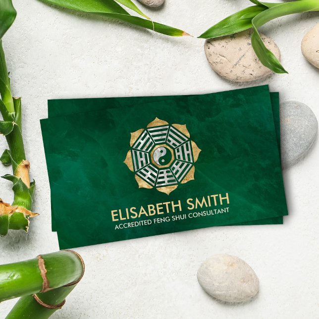 Cartão De Visita Feng Shui Bagua / Pakua Lotus mandala (Criador carregado)