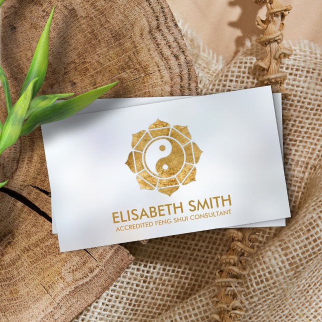 Cartão De Visita Feng Shui Bagua / Pakua Lotus mandala (Criador carregado)