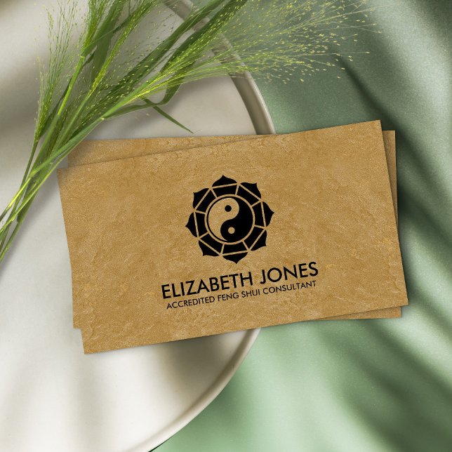 Cartão De Visita Feng Shui Bagua / Pakua Lotus mandala (Criador carregado)