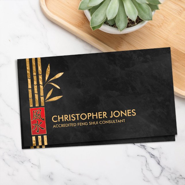 Cartão De Visita Feng Shui Calliógrafo Lucky Bamboo (Criador carregado)
