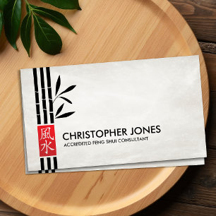 Cartão De Visita Feng Shui Calliógrafo Lucky Bamboo