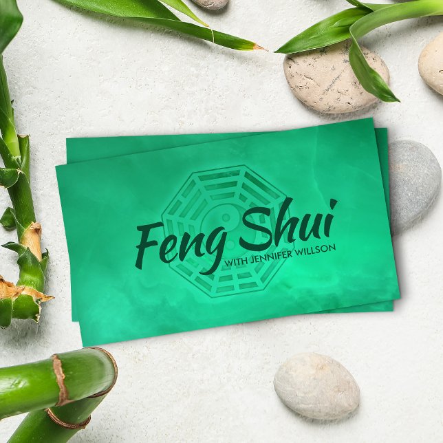 Cartão De Visita Feng Shui Jade Green Bagua / Pakua (Criador carregado)