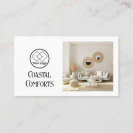 Cartão De Visita Férias House Aluguer Moderno| Código QR Personaliz