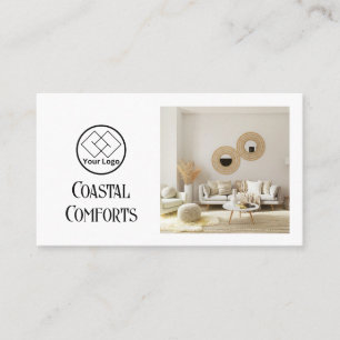 Cartão De Visita Férias House Aluguer Moderno Código QR Personaliz