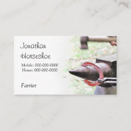 Cartão De Visita Ferradura encarnado do Farrier