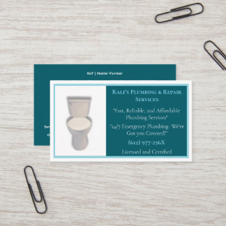 Cartão De Visita Ferramenta de serviços de canalização de madeira e