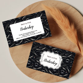 Cartão De Visita Ferramentas de Barbearia Vintage Estilo
