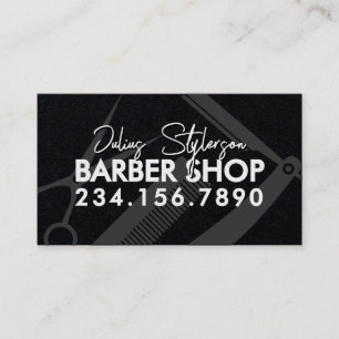 Cartão De Visita Ferramentas de barbeiro barbearia moderna
