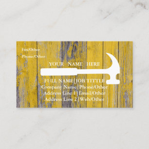 Cartão De Visita Ferramentas de Carpenter do Construtor Profissiona