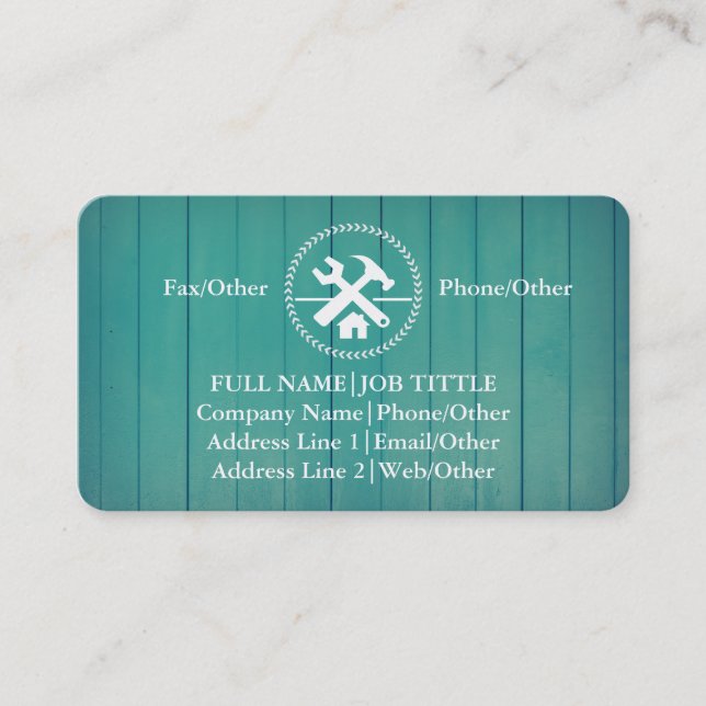 Cartão De Visita Ferramentas de Carpenter do Construtor Profissiona (Frente)