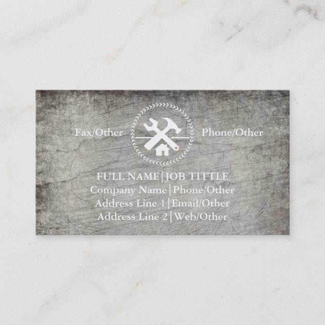 Cartão De Visita Ferramentas de Carpenter do Construtor Profissiona (Frente)