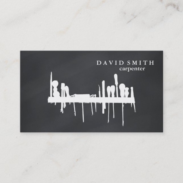 Cartão De Visita Ferramentas de Carpenter do Construtor Profissiona (Frente)