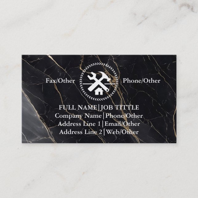 Cartão De Visita Ferramentas de Carpenter do Construtor Profissiona (Frente)