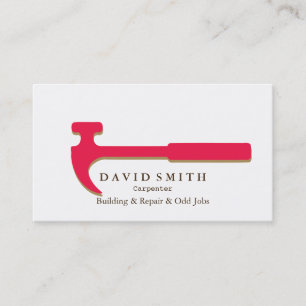 Cartão De Visita Ferramentas de Carpenter do Construtor Profissiona