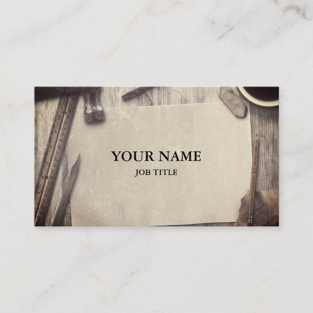 Cartão De Visita Ferramentas de Carpenter do Construtor Profissiona (Frente)