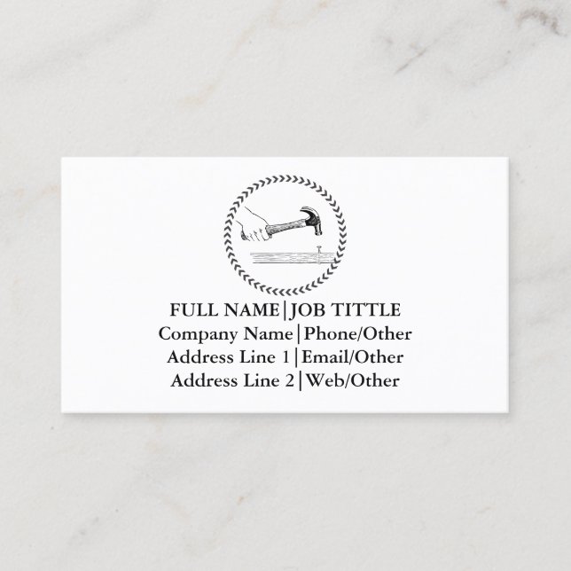 Cartão De Visita Ferramentas de Carpenter do Construtor Profissiona (Frente)