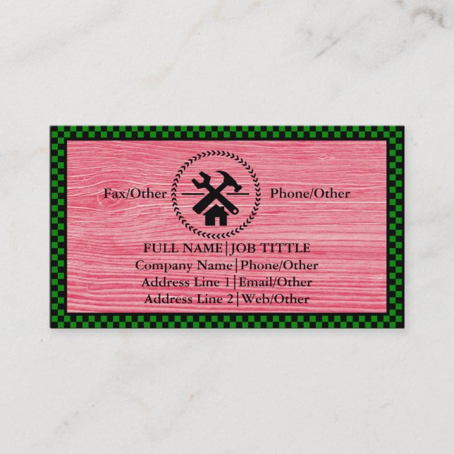 Cartão De Visita Ferramentas de Carpenter do Construtor Profissiona (Frente)