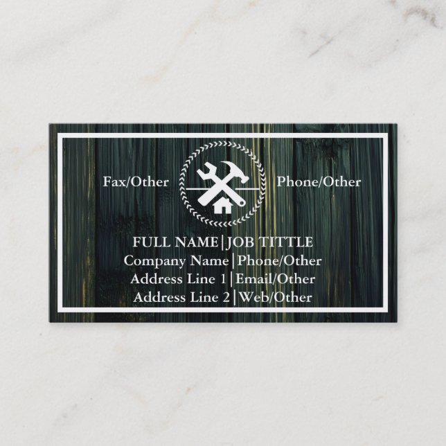 Cartão De Visita Ferramentas de Carpenter do Construtor Profissiona (Frente)