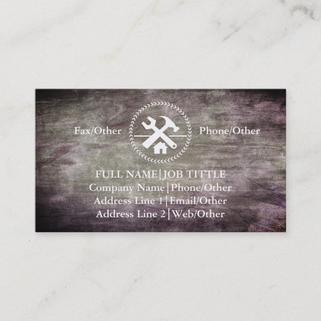 Cartão De Visita Ferramentas de Carpenter do Construtor Profissiona (Frente)