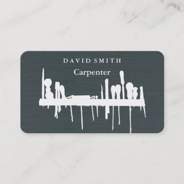 Cartão De Visita Ferramentas de Carpenter do Construtor Profissiona (Frente)