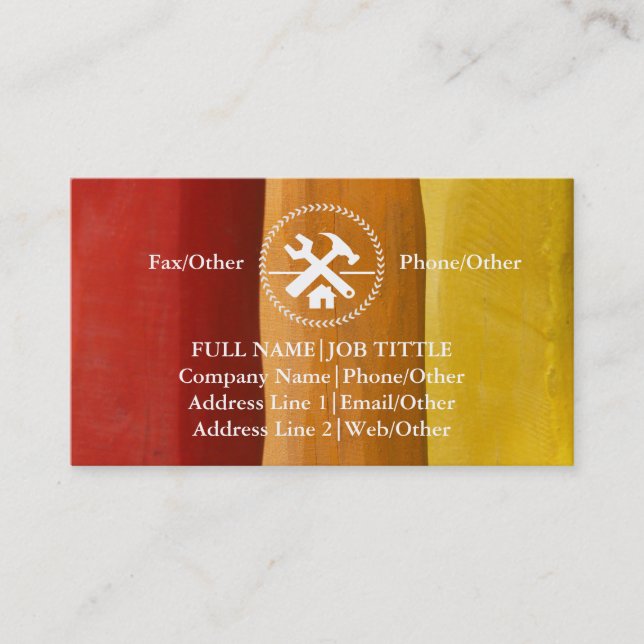 Cartão De Visita Ferramentas de Carpenter do Construtor Profissiona (Frente)