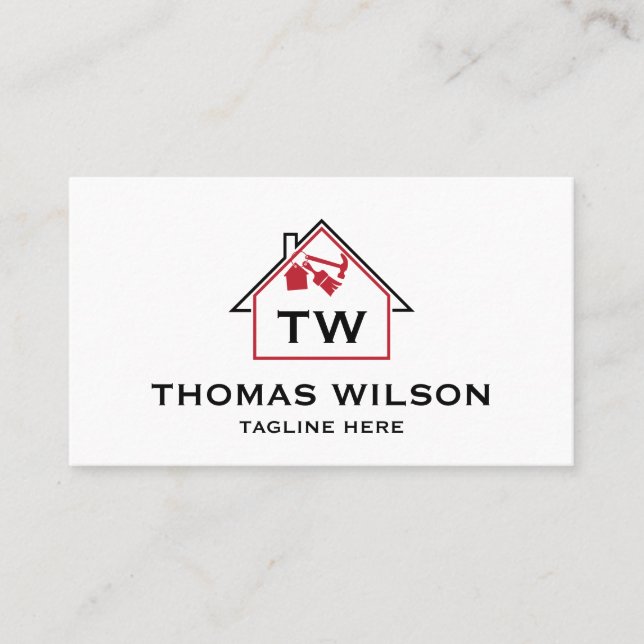 Cartão De Visita Ferramentas de Carpinteiro de Handyman para Constr (Frente)