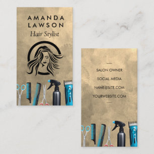 Cartão De Visita Ferramentas de corte de cabelo Stylist Barber