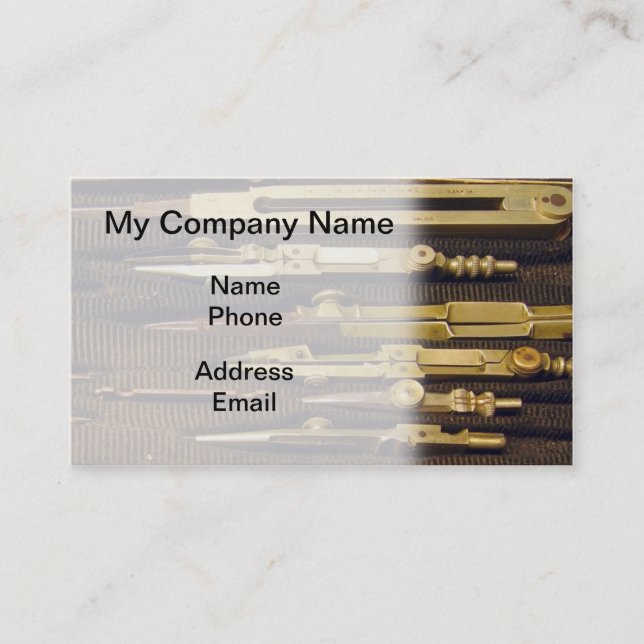 Cartão De Visita Ferramentas de desenho técnicas ajustadas do (Frente)