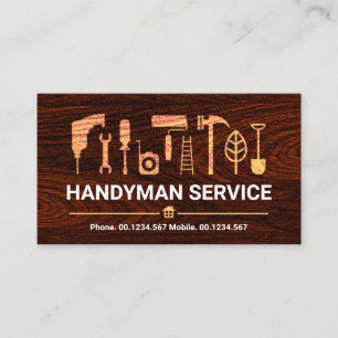 Cartão De Visita Ferramentas de Handyman para Madeira