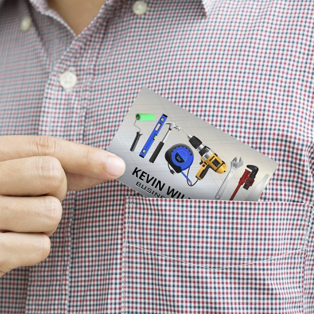 Cartão De Visita Ferramentas de hardware | Fundo Metálico (Criador carregado)