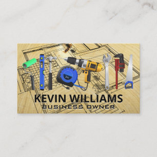 Cartão De Visita Ferramentas de hardware Planos de construção M