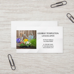 Cartão De Visita Ferramentas de jardim   Flores e diafragmas