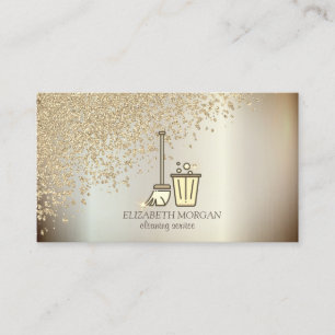 Cartão De Visita Ferramentas de Limpeza de Diamantes Elegantes e Re