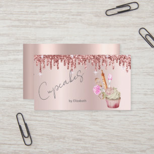 Cartão De Visita Ferramentas de Padaria de Cupcake Elegantes Goteja