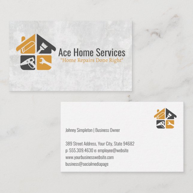 Cartão De Visita Ferramentas de Reparo Doméstico | Contratante gera (Frente/Verso)