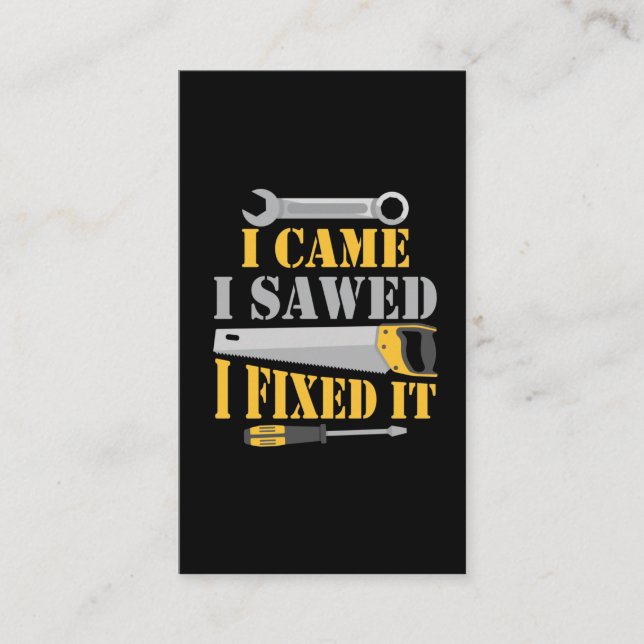 Cartão De Visita Ferramentas de Workshop para Handyman Engraçado (Frente)