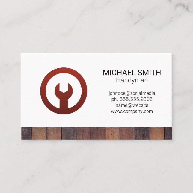 Cartão De Visita Ferramentas de Wrench de Hardware | Construtor (Frente)