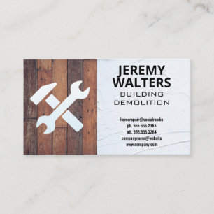 Cartão De Visita Ferramentas de Wrench do Hammer Construção De