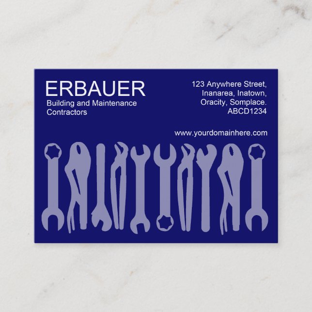 Cartão De Visita Ferramentas do comércio (Chubby) - Azul escuro (Frente)