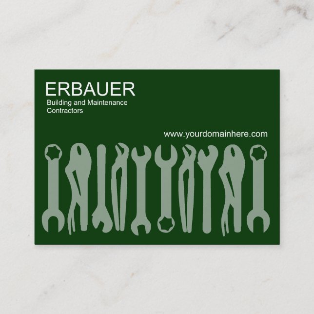 Cartão De Visita Ferramentas do comércio (Chubby v2) - Verde escuro (Frente)