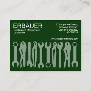 Cartão De Visita Ferramentas do comércio (Chubby) - Verde escuro