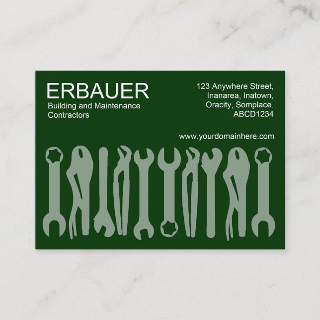Cartão De Visita Ferramentas do comércio (Chubby) - Verde escuro (Frente)