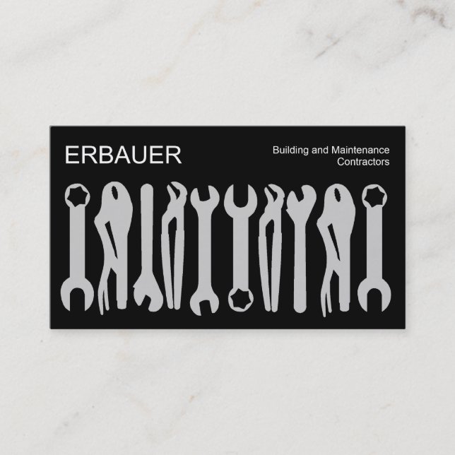 Cartão De Visita Ferramentas do Comércio - Cinzas a Preto (Frente)