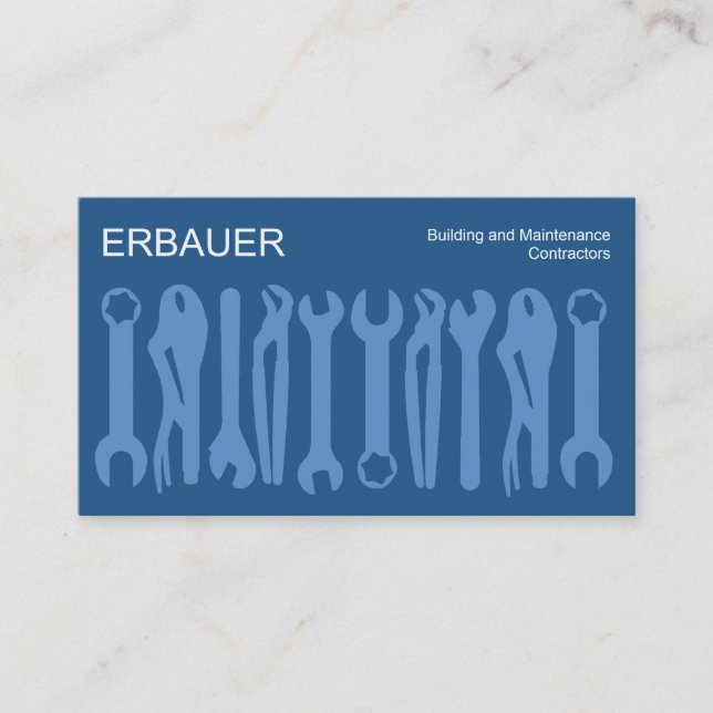 Cartão De Visita Ferramentas do Comércio - Sombras de Azul (Frente)