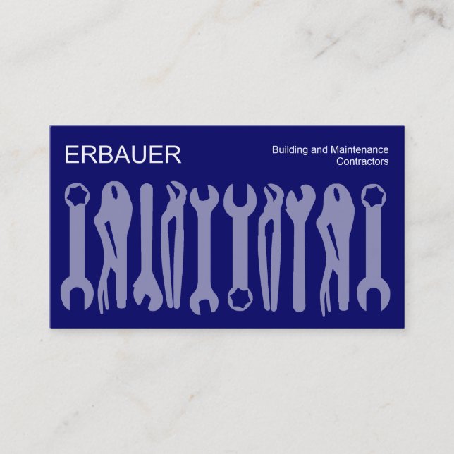 Cartão De Visita Ferramentas do Comércio - Sombras de Azul (Frente)