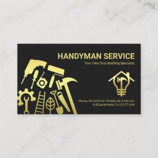 Cartão De Visita Ferramentas Douradas especiais para o Handman