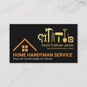 Cartão De Visita Ferramentas Douradas para Handyman do Creative Roo